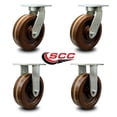 thumbnail image 2 of 12 Inch Heavy Duty High Temp Phenolic Wheel Caster Set 2 Swivel 2 Rigid Set of 4, 2 of 2