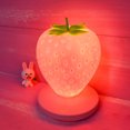 thumbnail image 2 of 1 lámpara LED recargable por USB, lámpara de silicona con forma de fresa rosa, lámpara de noche encantadora, lámpara de noche para dormitorio, 10*14,5 cm JAMW Sencillez, 2 of 5