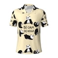 thumbnail image 2 of Daiia Panda Doing Yoga Pattern Men’s Polo Shirts,Solid Deck Shirt,Classic Fit, Breathable Cotton Polo for Casual and Sport Wear-Small, 2 of 9