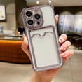 thumbnail image 1 of Transparent Plating Case For iPhone 15 14 13 12 11 Pro Max Plus Soft Shockproof Clear Wallet Card Holder Pocket Phone Accessorie, 1 of 7