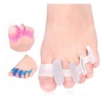 thumbnail image 1 of Separadores de dedos superpuestos con silicona para corrección del pulgar hacia afuera, para uso diurno y nocturno. Diseño práctico de separadores de dedos de silicona con doble orificio, 1 of 5