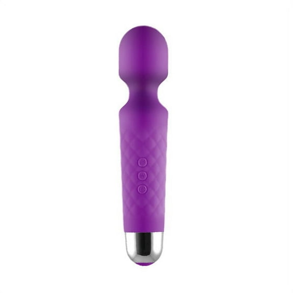 Full Body Wand Massager, Electric Handheld Massager, 20 Vibration Modes and 8 Speeds, Rechargeable, Cordless, for Body Massage, Purple