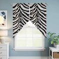 thumbnail image 6 of Swag Valance Curtains for Windows, Black White Zebras Light Filtering Kitchen Curtains with Rod Pocket, Vintage Abstract Art Decorative Window Treatment Valances for Living Room, 36x45 - 2 PCS, 6 of 9