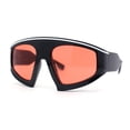 thumbnail image 2 of Oversized Curved Top Racer Thick Plastic Sunglasses Black - Red, 2 of 4