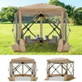 thumbnail image 4 of COBIZI 10x10 Pop up Gazebo Screen Tent Screen House for Camping,5 Sided Pop-up Camping Canopy Shelter Tent with Mesh Windows,Portable Outdoor Quick-set Hub Tent with Carrying Bag&Ground Stakes,Khaki, 4 of 12