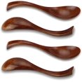 thumbnail image 1 of Cucharas de madera, paquete de 4 cucharas japonesas redondas de madera para sopa Phoebe con mango para niños, arroz, postre, cucharas de cocina para utensilios de cocina y cena, 1 of 7