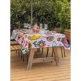 thumbnail image 3 of Outdoor Tablecloth with Umbrella Hole for Patio/Picnic/Party/Camping, Children's Day Waterproof Table Cloth Rectangle Table Cover Washable, Cartoon Cute Watercolor Truck Flower Pink (52"x 70"), 3 of 8