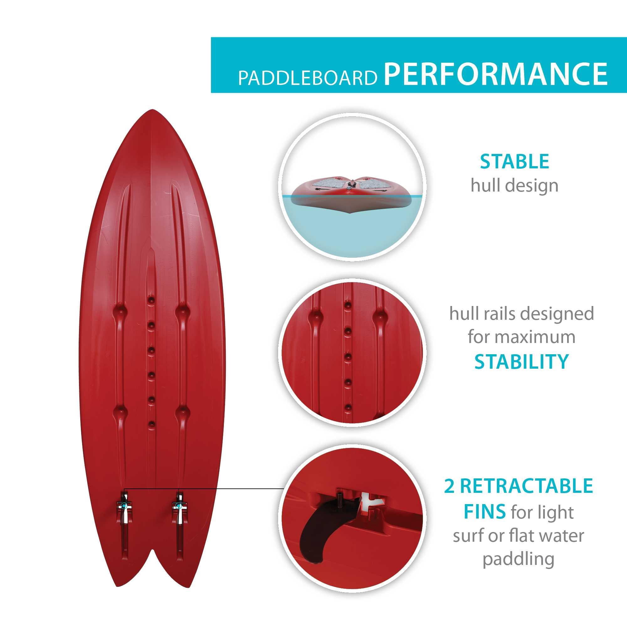 Lifetime Freestyle XL 116 inch Stand-Up Hardshell Paddleboard - 2 Pack, Red (90445)