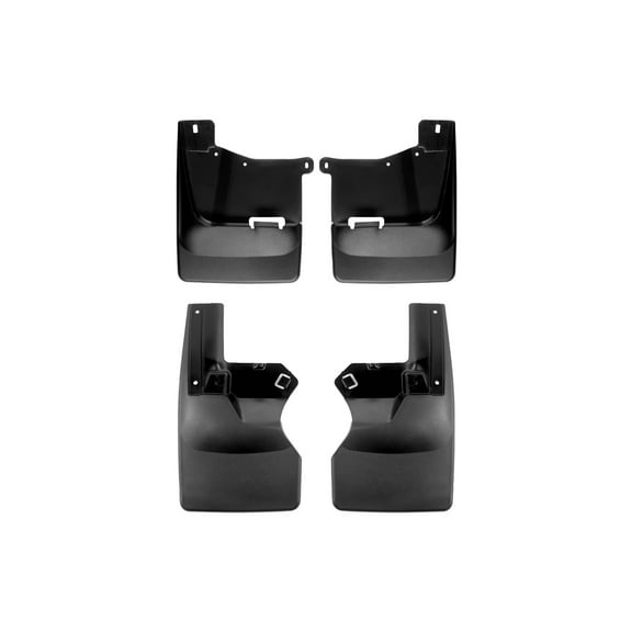 WeatherTech Custom No Drill Splash Guard MudFlaps compatible with 2020-2023 Chevrolet Silverado 2500HD/3500HD, Front & Rear Set - Black