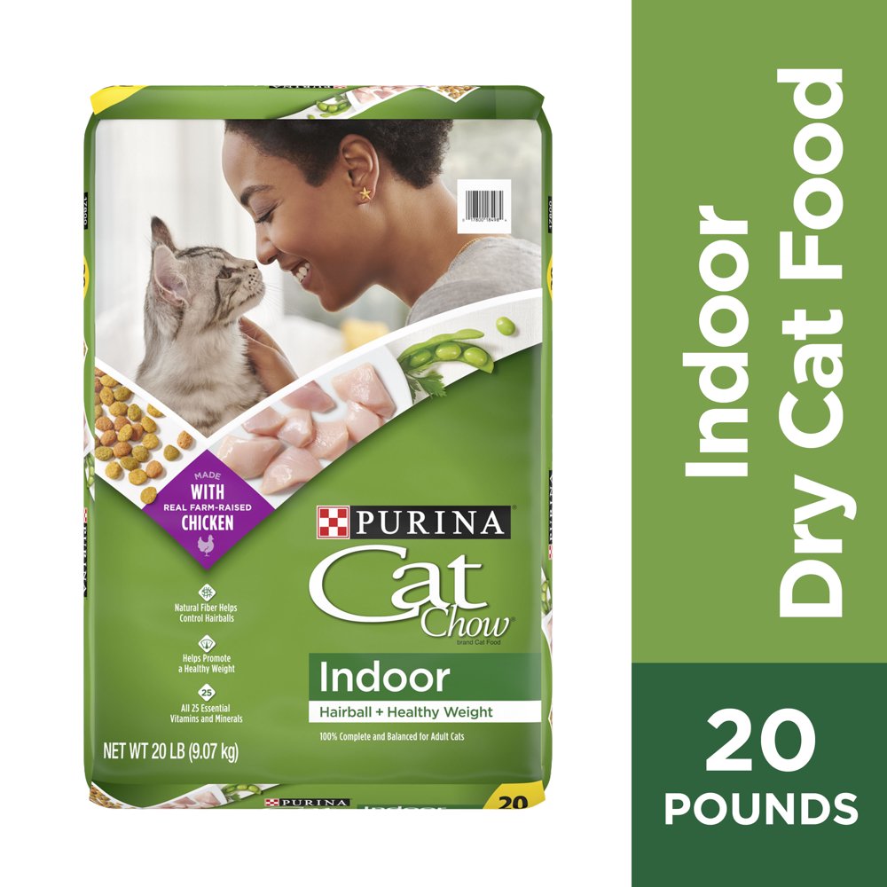 Purina Cat Chow Indoor Dry Cat Food, Hairball + Healthy Weight, 20 lb