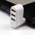 thumbnail image 2 of USB Port Splitter, USB 3 Port Compact Portable Rotatable HUB, USB Hub Dock [90°/180° Degree Rotatable] for PC, Laptop Notebook, Console, Printer, Camera and More(White), 2 of 8
