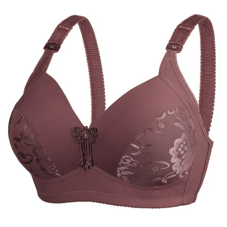 

Summer Clearance Bras for Women WJSXC Woman s Large Size Comfortable Breathable Bra Underwear No Rims Coffee XXL
