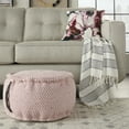 thumbnail image 2 of Nourison Outdoor Pillows Woven Pouf Indoor/Outdoor Coral 20" x 20" x 12" Pouf, 2 of 3
