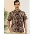 thumbnail image 2 of Unique Bargains Men's Animal Print Short Sleeves Casual Summer Printed Shirts S Leopard Print, 2 of 6