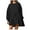 Black, variant on Patlollav Plus Size Ladies Mini Dresses,Womens Casual Over Sized Sweatshirt Long Sleeve Dress