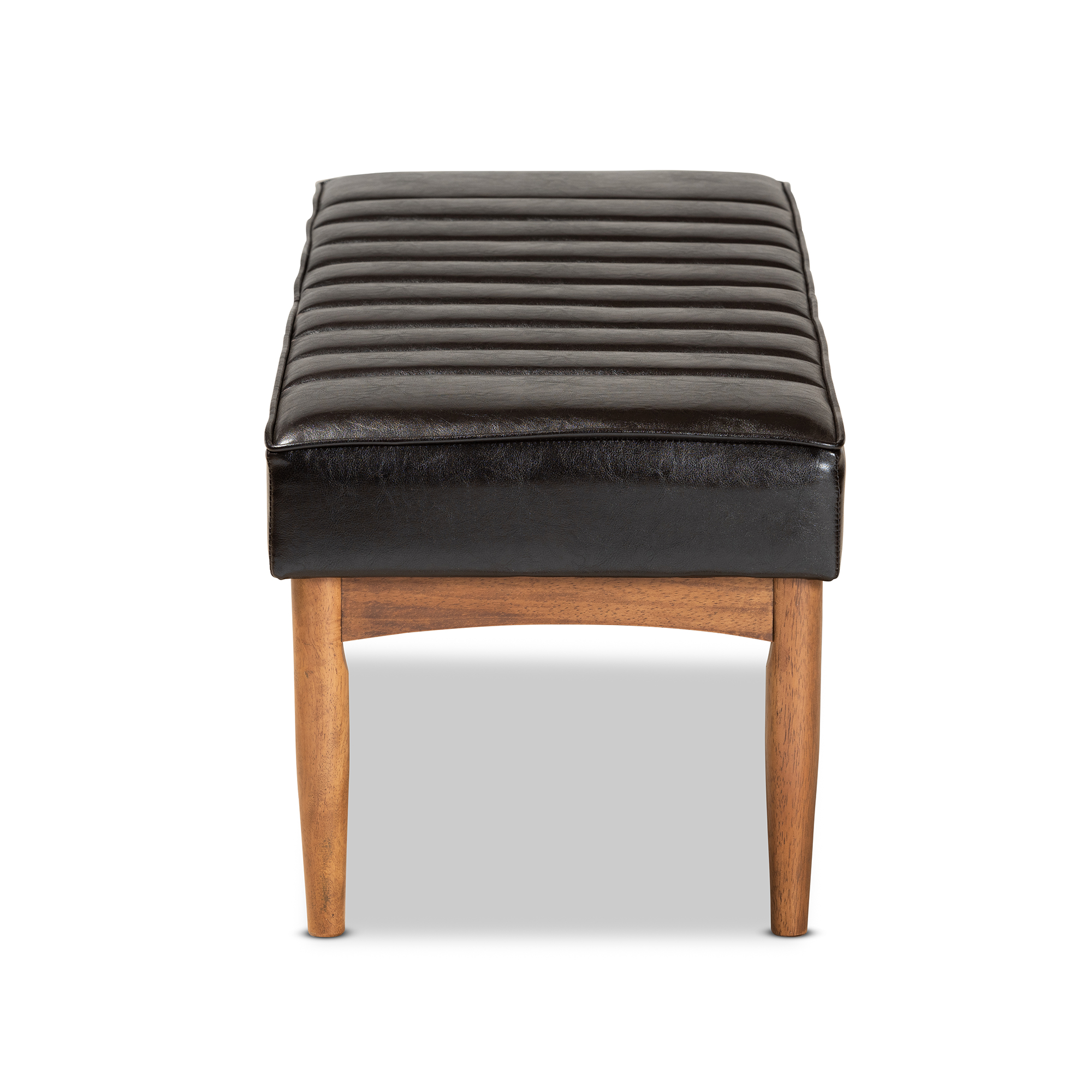 Baxton Studio Daymond Upholstered & Tufted Bench, Dark Brown
