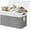 Gray and White, variant on Large Toy Storage Box with Lids, Collapsible Sturdy Storage Organizer Chest Bin Basket for Kids, Playroom, Nursery, Bedroom, Closet 25x13x16 (Gray and White)