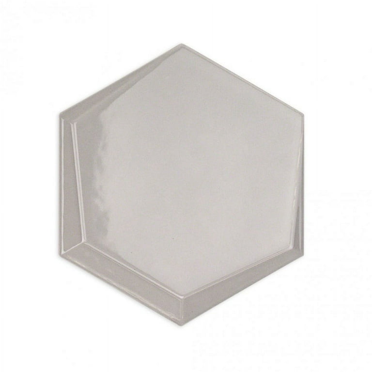 Magen Leveled-Hex Gray Polished Ceramic Hexagon Tile Magen Leveled-Hex Gray Polished Ceramic Hexagon Tile