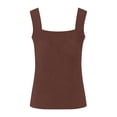 thumbnail image 3 of Garbnen Tank Tops for Women Square Neck Sleeveless Womens Athletic Tank Tops Summer Trendy Fitted Basic Women Undershirt Brown XL, 3 of 4