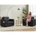 thumbnail image 2 of AODAILIHB Single Sofa Armchair, Modern Linen Fabric Sofa with Side Organizer Pockets for Living Room, Bedroom, Office, 2 of 9