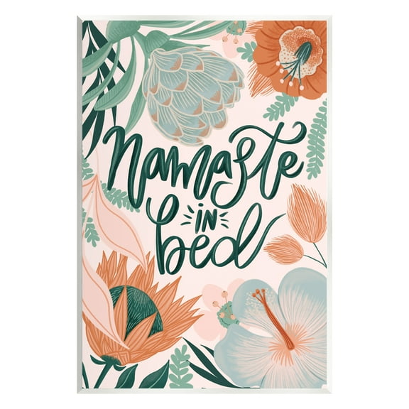 Stupell Industries Namaste In Bed Floral Botanical & Floral Painting Unframed Art Print Wall Art, 10 x 15