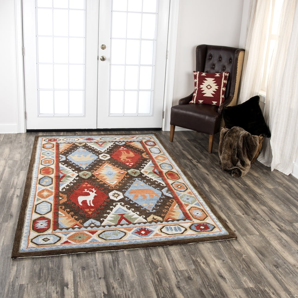 Rizzy Rugs Northwoods Area Rug NWD102 Brown Geometric Triangles 5' x 8' Rectangle