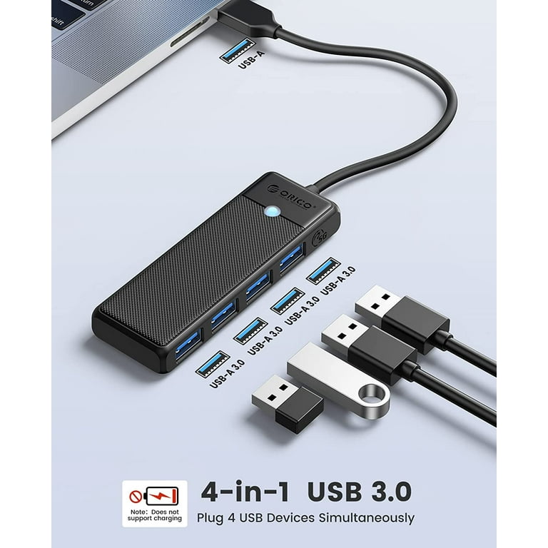ZIUMIER USB 3.0 Hub,7 Ports Expander With RGB LED Strip For