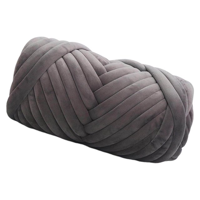 1kg Velvet Chunky Yarn Arm Knitting Tubular Crocheting Weaving Cushion Pet Crocheting Weaving Cushion Rug Making Hand Knit Pet Bed Crocheting Deep Gray