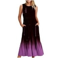 thumbnail image 1 of Fankiway Femmes à la Mode Sans Manches Poche Col Rond Impression en Vrac Robes Longues Robes d'Été pour les Femmes de Dégagement Robes Grande Taille de Dégagement, 1 of 4