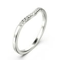 thumbnail image 2 of 0.15ct Petite Curved Diamond Moissanite 18K White Gold Over Silver Wedding Band, 2 of 4