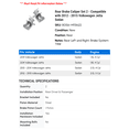 thumbnail image 2 of Rear Brake Caliper Set 2 - Compatible with 2012 - 2015 Volkswagen Jetta Sedan - Autopart Premium, 2 of 2