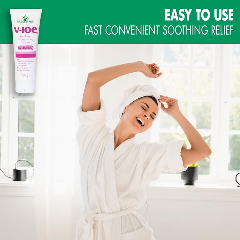 Miracle of Aloe V-loe Soothing Feminine Moisturizing Cream: 70% Aloe Vera -  Natural Non-Estrogen Formula for Quick Relief & Hydration of Sensitive ...