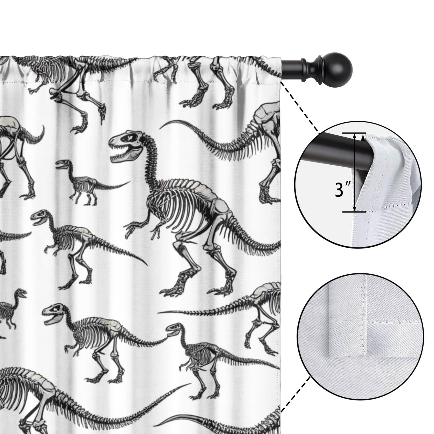 Blackout Kids Curtains,Cute Dinosaur Pattern Childrens Insulated Curtains Set Of 2,Bedroom Essentials,Toddler Room Decor 42x54in(106x137cm)