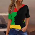 thumbnail image 2 of Blusas de Verano de las Mujeres Casual Gradiente Manga Corta V-Cuello Superior, Ligera Imitación de Tela de Estante para la Primavera Y el Verano Diario Y de Fiesta, 2 of 8