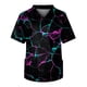 thumbnail image 1 of Men's Printing Short Sleeve V-neck Working Blouse Chest Pocket Carer Top 4XL, 1 of 3