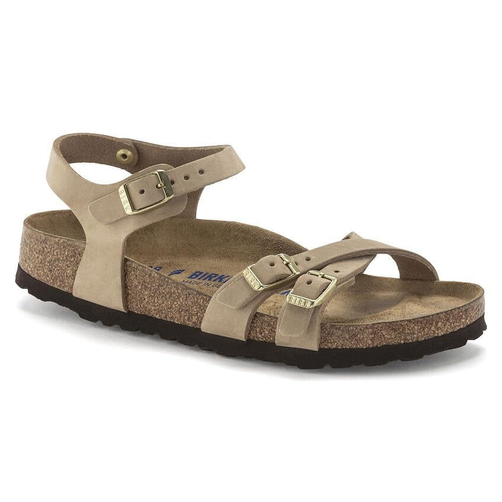 BIRKENSTOCK Kumba Soft Footbed Nubuck Leather Sandals - Crisscross Comfort with Adjustable Ankle Strap and Cushioned Soft Footbed
