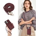 thumbnail image 5 of ELEHOLD for iPhone 13 Pro Max 6.7 inch Luxury Zipper Wallet Case with Card Slots Zipper Pocket Kickstand Function Wriststrap Crossbody Shoulder Strap Shockproof Purse Case,Winered, 5 of 7