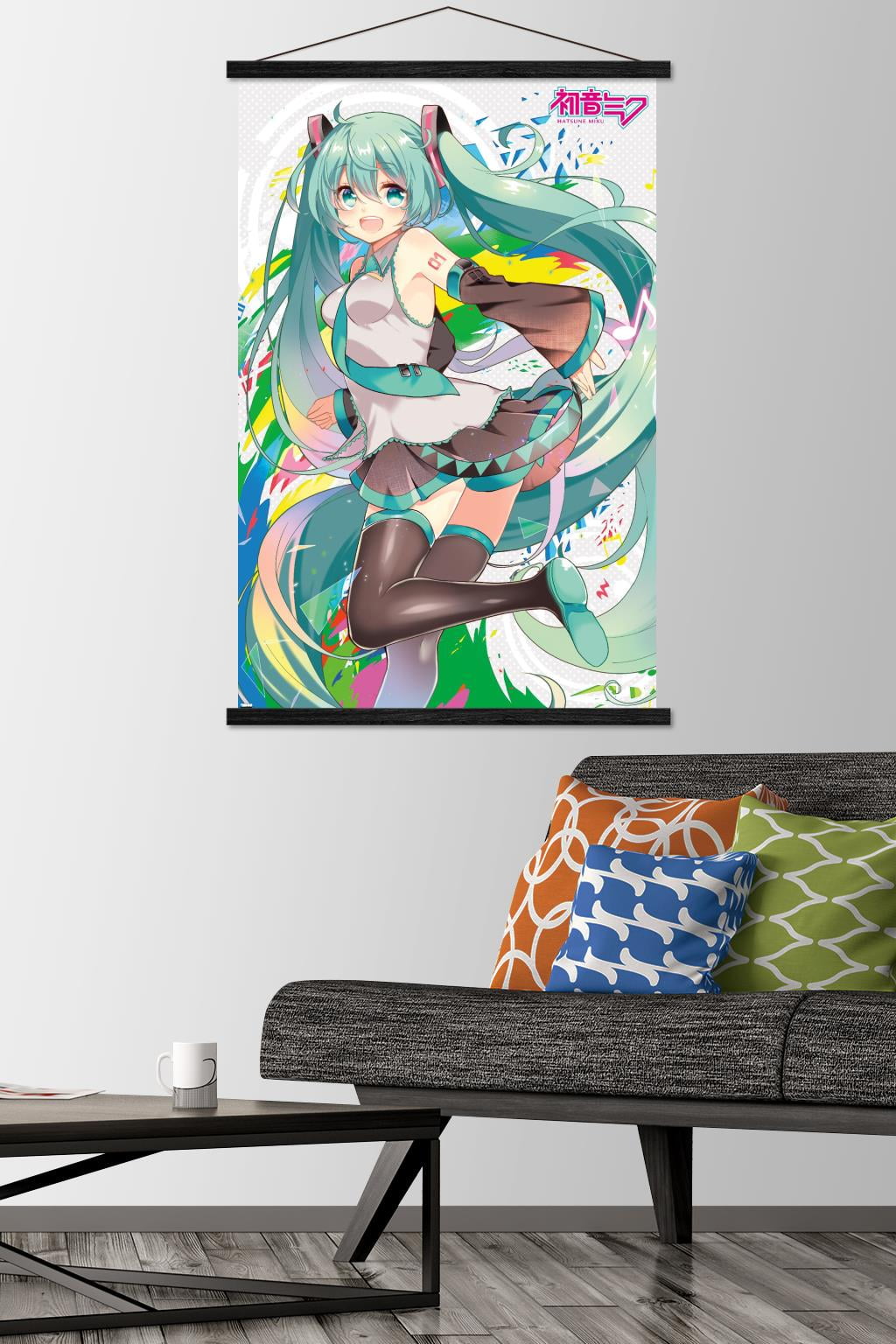 Hatsune Miku - Color Splash Wall Poster with Wooden Magnetic Frame