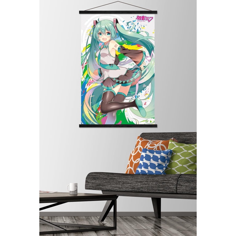 Hatsune Miku - Color Splash Wall Poster with Wooden Magnetic Frame