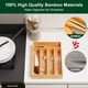thumbnail image 4 of Bellsal Organizador de utensilios Bandeja para cubiertos de 10 pulgadas para cajón Porta utensilios Organizador de cubiertos Organizador de cajones de cocina 5 compartimentos Pequeño y estrecho Bambú, 4 of 5
