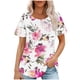 thumbnail image 1 of Fiudx Ofertas Flash Del Día Solo En Línea Top Estampado con Cuello Redondo y Manga Corta Informal para Mujer a La Moda, 1 of 3