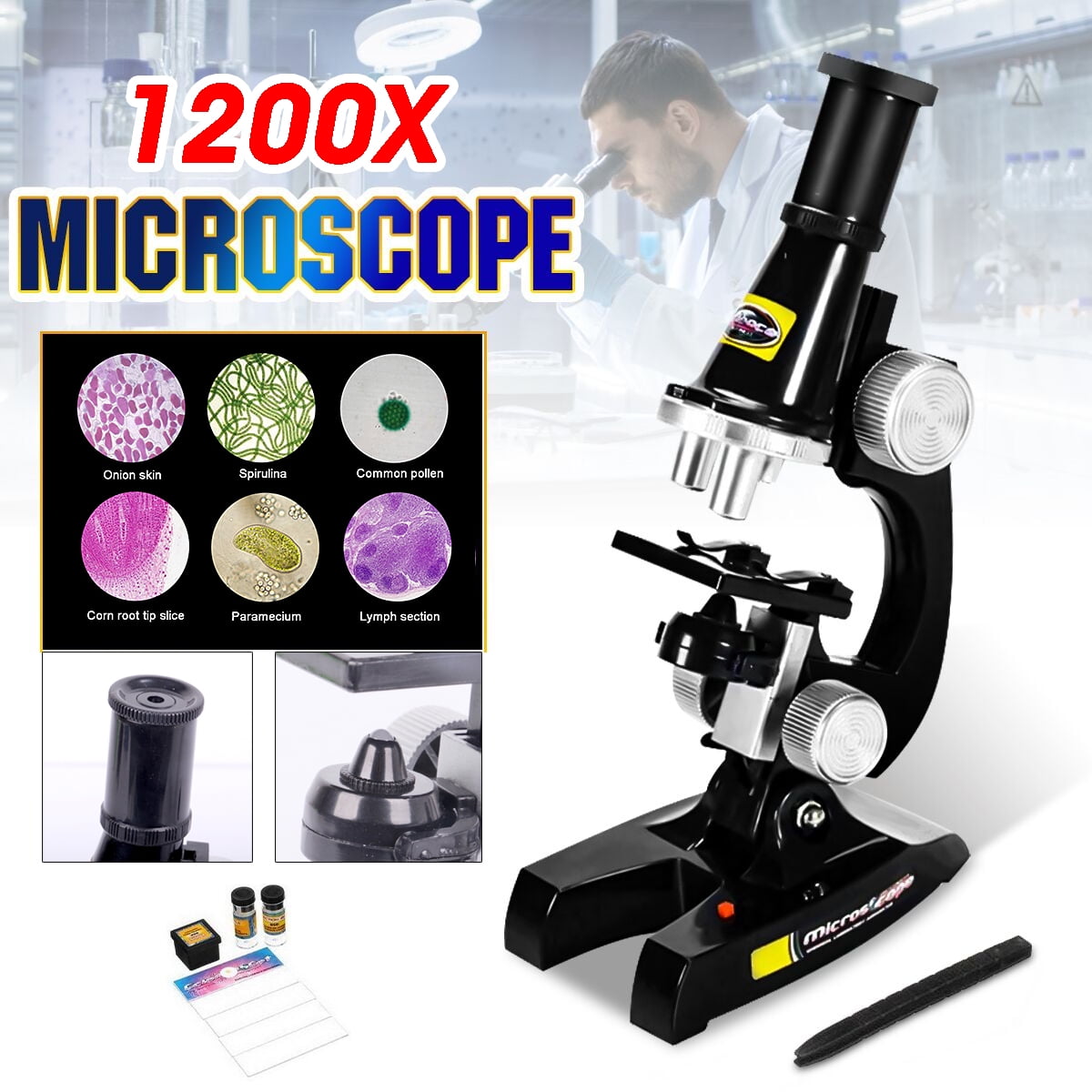 1200X Zoom Science Illuminated Monocular Children Kid Biological