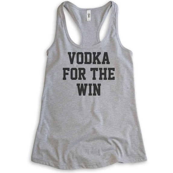 Vodka For The Win Tank Top, Ladies Racerback Tank, Vodka Tank, College Tank, Fraternity Tank, Sorority Tank, Heather Gray, Small