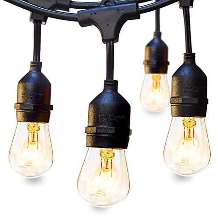 48 Ft Addlon Outdoor String Lights Commercial Grade Weatherproof Strand Edison Vintage Bulbs 15 Hanging Sockets, Ul Listed Heavy-Duty Decorative Cafe Patio Lights For Bistro Garden
