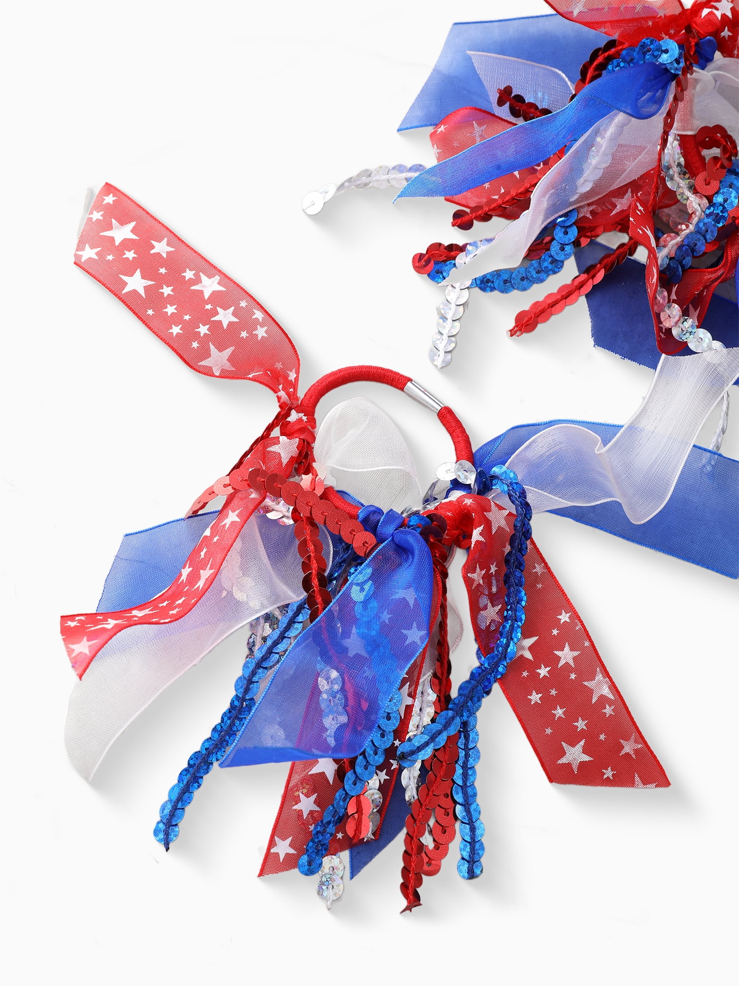 Way to Celebrate Americana Red, White, and Blue Ribbon Hair Tie Set
