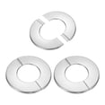thumbnail image 1 of Uxcell 3 Piezas de Brida Dividida Autoadhesiva Placa de Escutcheon de Acero Inoxidable Cubierta de Agujero 0.24" de Altura para Tubos de 1.34" de Diámetro Drenaje de Inodoro Grifo, 1 of 6