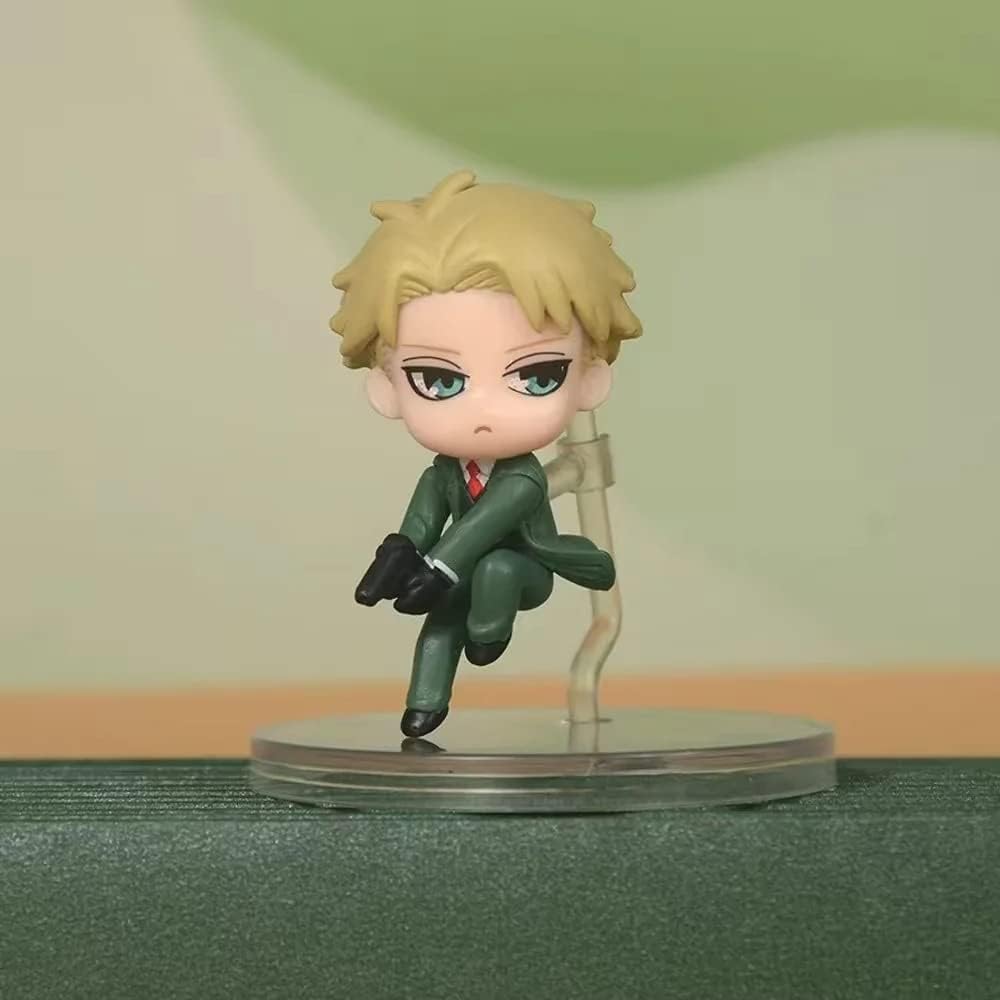 Newly Anya Forger Figure Loid Forger Yor Forger Figure Four Q Version Figurine 5cm/1.9inch PVC Anime Model Game Character Statue Decoration Gift