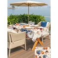 thumbnail image 4 of Outdoor Tablecloth with Umbrella Hole and Zipper, Orange Blue Fall Pumpkins Rectangle Table Cloth 60x84 Inch Waterproof Tablecloth, Floral Botanical Thanksgiving Retro Picnic Table Cover for Patio, 4 of 7