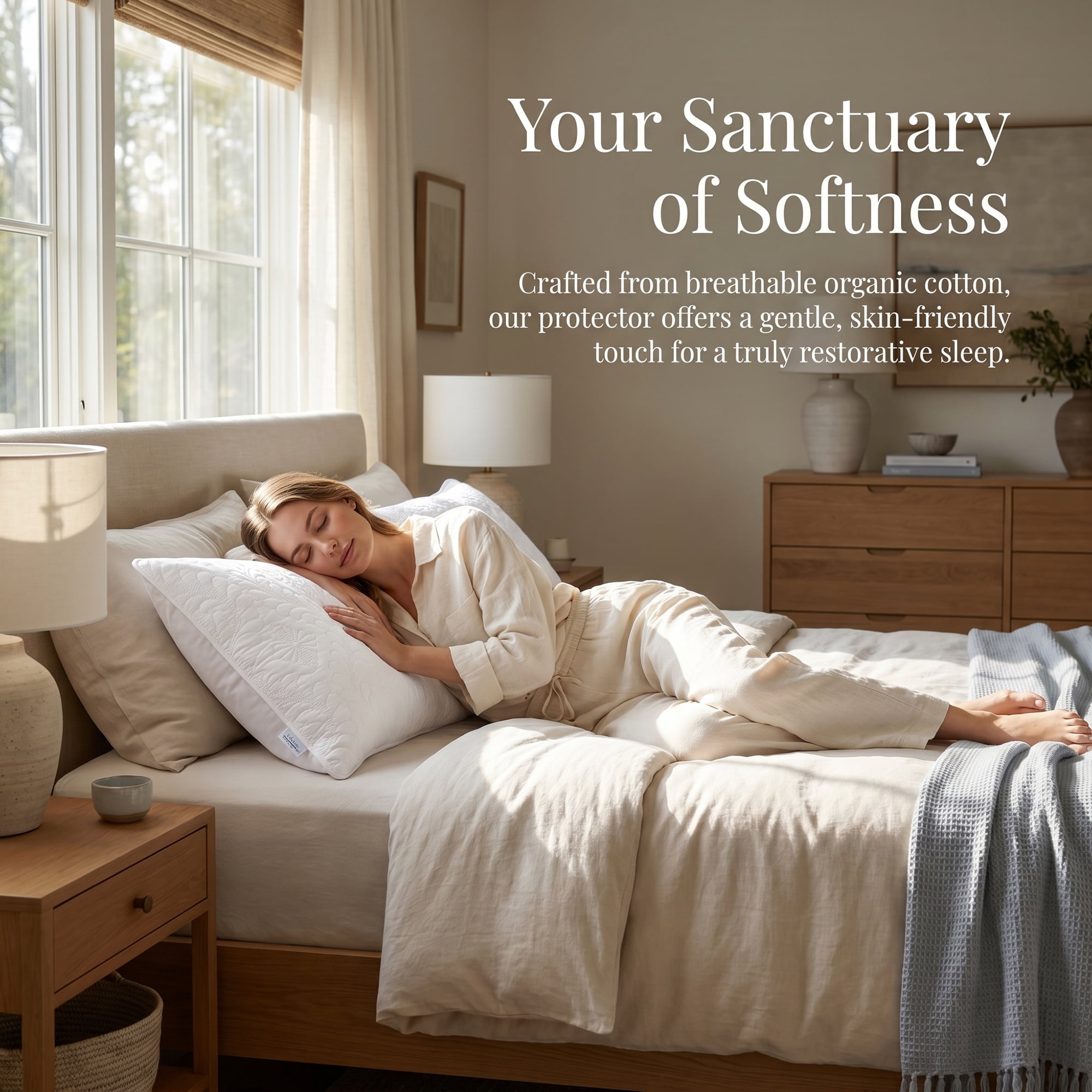 Unique Bargains Pillow Protectors with Envelope Standard Breathable Cotton Covers White