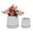 White, variant on mdj pottery Ceramic Plant Pots, 7 + 5 Inch, Set of 2 Flower Pots with Drain Hole and Saucer, Bamboo Pattern Planter for Plants Orchids Succulents Indoor/Outdoor, Plant Gifts - Grey